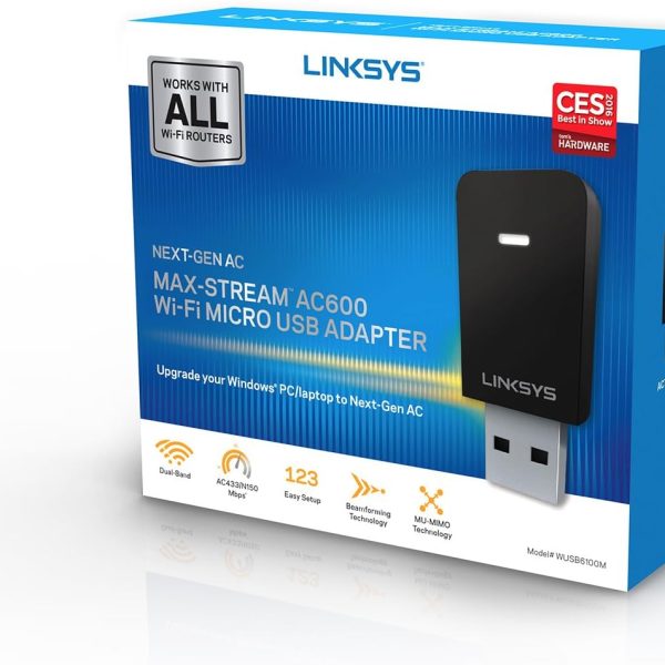 Linksys USB Wireless Network Adapter 600Mbps (AC600) Speed – WUSB6100M