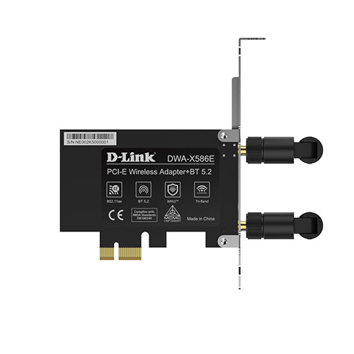 کارت شبکه DLINK DWA-X586E AX5400 WI-FI 6E Bluetooth 5.2 PCIe Adapter