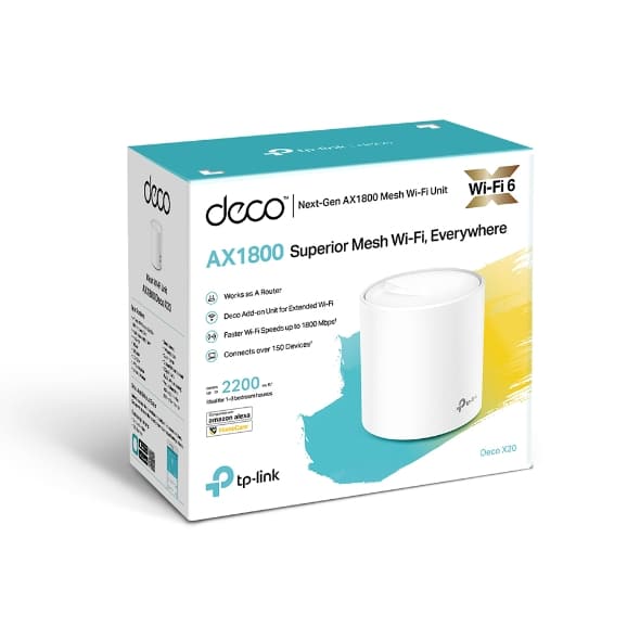 Deco X20(1-pack) New AX1800 Whole Home Mesh Wi-Fi 6 System