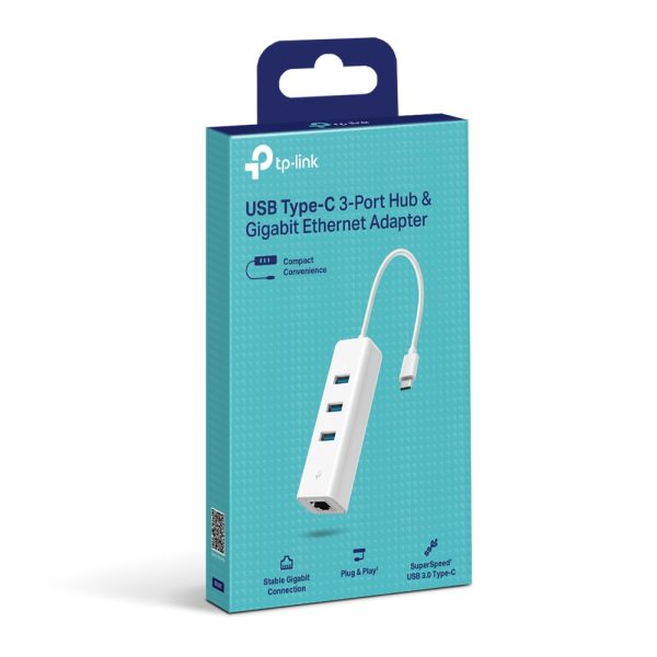 TPLINK UE330C USB Type-C 3-Port Hub & Gigabit Ethernet Adapter
